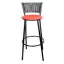 Ver imagem 3 de Banquetas Para Cozinha Preto 2Un Assento Vermelho