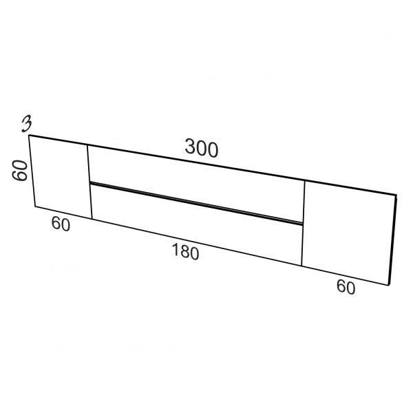 Cabeceira de Barra para Cama de Casal em MDF 300cm Dalla Costa Dalla Costa - 3