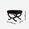 Puff Clássico Londres Entalhado - Fleischmann Preto Acetinado - 69012 - Veludo Preto - 4