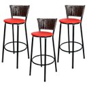 Ver imagem 1 de Banquetas Para Cozinha Hawai Café 3Un Assento Vermelho