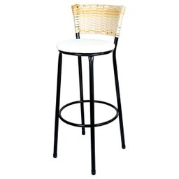 Banquetas Para Cozinha Palha 4Un Assento Branco - 2