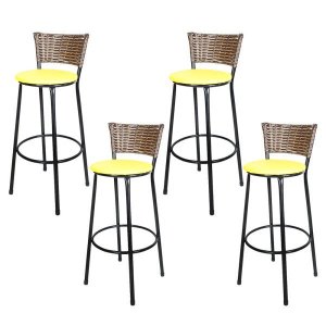 Banquetas Para Cozinha Cappuccino 4Un Assento Amarelo