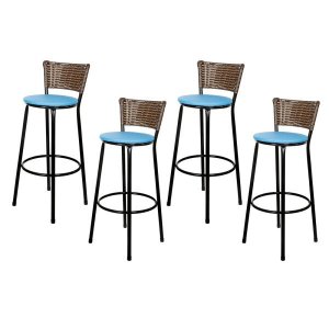 Banquetas Para Cozinha Cappuccino 4Un Assento Azul