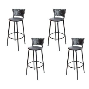 Banquetas Para Cozinha Hawai Preto 4Un Assento Preto