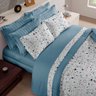 Cobre-leito King Tecebem Alegria Malha 30/1 100% Algodão Azul Claro - 1