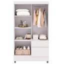 Ver imagem 6 de Guarda Roupa Solteiro 103cm com Espelho Mayra Flex Branco V02 - Mpozenato
