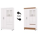 Ver imagem 5 de Guarda Roupa Solteiro 103cm com Espelho Mayra Flex Branco V02 - Mpozenato