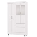Ver imagem 1 de Guarda Roupa Solteiro 103cm com Espelho Mayra Flex Branco V02 - Mpozenato