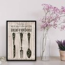 Ver imagem 1 de Quadro Cozinha Amigos São Bem Vindos 45x34cm - com vidro:Madeira branca