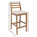 Ver imagem 3 de Kit 2 Banquetas Alta com Encosto Oliva Madeira Maciça Tauari Linho Cru Natuem