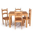 Ver imagem 5 de Conjunto Mesa de Jantar 4 Lugares Madeira Maciça Rubi Amarelo/Mel