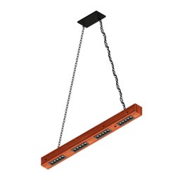Luminaria Pendente Perseu 40w em Madeira Maciça com Corrente - 4
