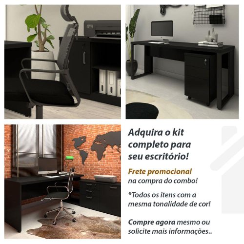 Mesa de Escritório Industrial em L Tampo 30mm Pés em Metal F5 Office