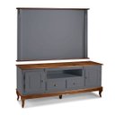Ver imagem 1 de Conjunto Rack 60812m + Painel 50513 para Sala Pés Luiz Xv 2 Gavetas 2 Portas - Cinza/imbuia