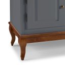 Ver imagem 4 de Conjunto Rack 60812m + Painel 50513 para Sala Pés Luiz Xv 2 Gavetas 2 Portas - Cinza/imbuia