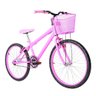 Bicicleta Aro 24 Alumínio Colorido + Kit Passeio Cor Rosa - 1