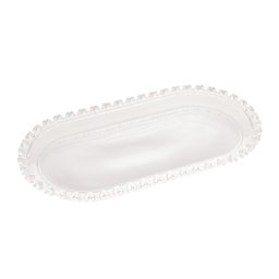 Travessa Oval de Cristal Coração Transparente 25x13cm Lyor - 1