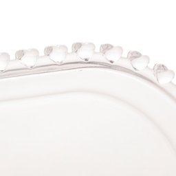Travessa Oval de Cristal Coração Transparente 25x13cm Lyor - 2
