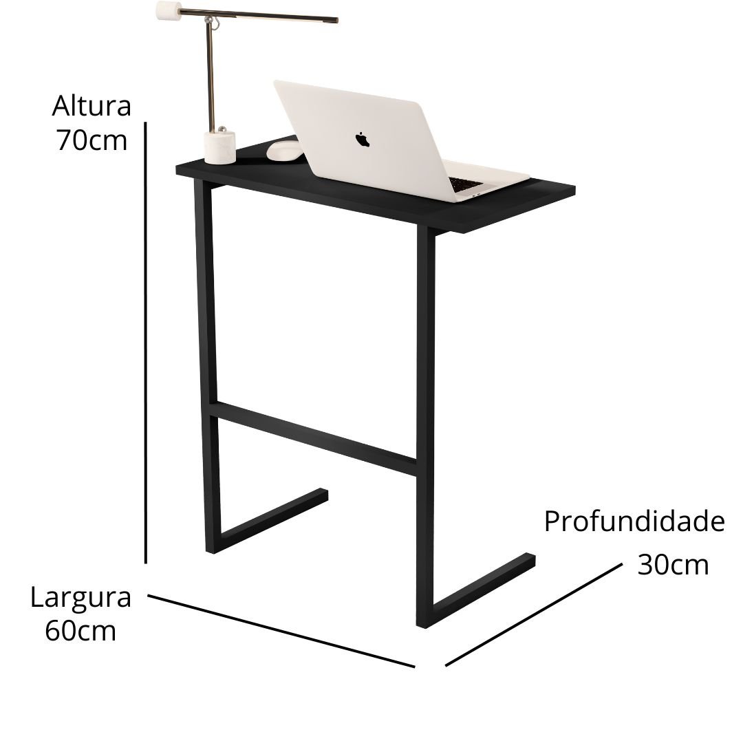 Mesa Apoio para Sofá e Notebook Nature / Cinza Bancada Multiuso - 3