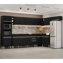 Ver imagem 2 de Armário de Cozinha Modulada de Canto 9 Peças CP05 Balcão com Tampo Preto - Lumil Lumil Móveis