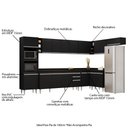 Ver imagem 3 de Armário de Cozinha Modulada de Canto 9 Peças CP05 Balcão com Tampo Preto - Lumil Lumil Móveis