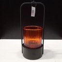 Ver imagem 4 de Castiçal Decorativo de Metal Âmbar 25x10x9cm Porta Vela Mesa Jantar Decoração