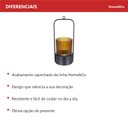 Ver imagem 2 de Castiçal Decorativo de Metal Âmbar 25x10x9cm Porta Vela Mesa Jantar Decoração