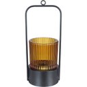 Ver imagem 1 de Castiçal Decorativo de Metal Âmbar 25x10x9cm Porta Vela Mesa Jantar Decoração