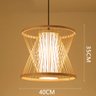 Luminária Pendente Estilo chinês artesanal led de bambu lustre cozinha quarto hotel jardim decora -  - 1