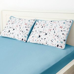 Jogo de Fronhas Estampada Tecebem Alegria 100% Algodão 50x70 Azul Claro