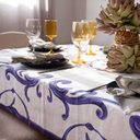 Ver imagem 2 de Toalha de Mesa 6 Lugares 140x210 cm Azul Sarja de Algodão Paixão Mediterrânea