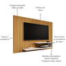 Painel Veneza Suspenso de Parede para Tv até 50 Polegadas com Prateleiras Design Moderno de Mdf - 2