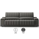 Ver imagem 3 de Sofá com Porta Copos Carregador Usb Ret Rec Murano 2,50m Velosuede - Netsofas - Chumbo