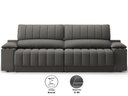 Ver imagem 3 de Sofá com Porta Copos Carregador Usb Ret Rec Murano 2,50m Velosuede - Netsofas - Chumbo