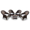 Ver imagem 1 de Conjunto de Poltronas Fibra Sintética Karibe - 4 Poltronas + 1 Mesa Centro - Tecido Duna Cru