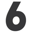 Ver imagem 1 de Número Residencial de Alumínio Composto Preto Nº 6 - PR3000/6 - PINCEIS ATLAS Número Residencial de