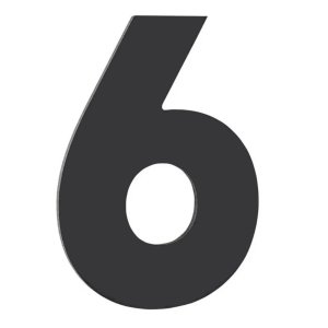 Número Residencial de Alumínio Composto Preto Nº 6 - PR3000/6 - PINCEIS ATLAS Número Residencial de 