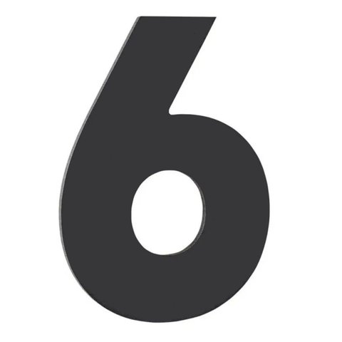 Número Residencial de Alumínio Composto Preto Nº 6 - PR3000/6 - PINCEIS ATLAS Número Residencial de 