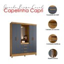 Ver imagem 4 de Guarda Roupa Casal Capelinha Capri 4 Portas Freijó Cinza com Espelho - Moval