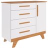 Cômoda Infantil Retro 1 Porta Lisa 4 Gavetas 100% Mdf Faura - 2