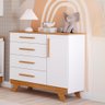 Cômoda Infantil Retro 1 Porta Lisa 4 Gavetas 100% Mdf Faura - 5