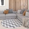 Tapete Saturs Chevron Cinza - 140 cm Redondo - 1