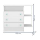 Ver imagem 4 de Quarto Infantil Guarda Roupa, Berço e Cômoda Branco