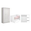 Ver imagem 1 de Quarto Infantil Guarda Roupa, Berço e Cômoda Branco