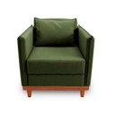 Ver imagem 5 de Poltrona Base de Madeira com Porta-revistas para Sala Confortável Linho Maya