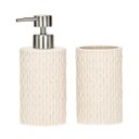 Ver imagem 1 de Kit Lavabo de Polirresina Bege - 2 Peças