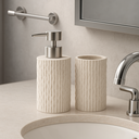 Ver imagem 3 de Kit Lavabo de Polirresina Bege - 2 Peças