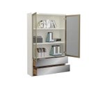 Ver imagem 2 de Estante para Livros 2 Portas de Vidro 2 Prateleiras 2 Gavetas Espelhadas 120cm Clássico Dalla Costa