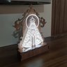 Luminária 3D Led - Acrílico N. Senhora Aparecida com Capela:Branco Frio - 4