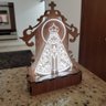 Luminária 3D Led - Acrílico N. Senhora Aparecida com Capela:Branco Frio - 2